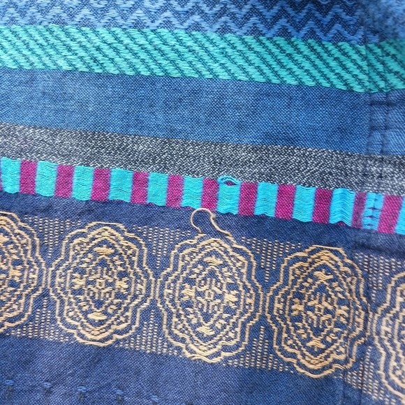 Cabin Creek Woven Blue Aztec, Western Long Sleeve Button Up Womens Sz Small - Picture 5 of 7